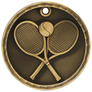 import placeholder for 2 antique gold 3d tennis medal