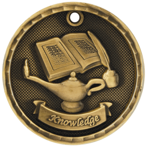 import placeholder for 2 antique gold 3d lamp of knowledge medal