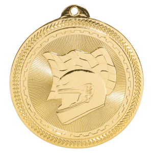 import placeholder for 2 bright gold racing laserable britelazer medal
