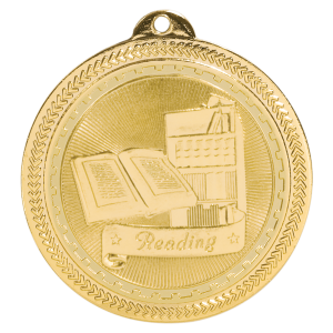 import placeholder for 2 bright gold reading laserable britelazer medal