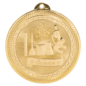 import placeholder for 2 bright gold science laserable britelazer medal