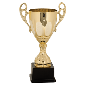 import placeholder for 13 gold completed metal cup trophy on plastic base cmc702