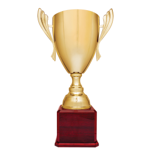 import placeholder for 26 1 2 gold completed metal cup trophy on rosewood royal piano finish base