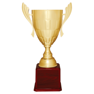 import placeholder for 26 1 2 gold completed metal cup trophy on rosewood royal piano finish base cmc936