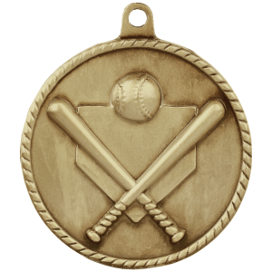 import placeholder for 2 antique gold baseball softball high relief medal