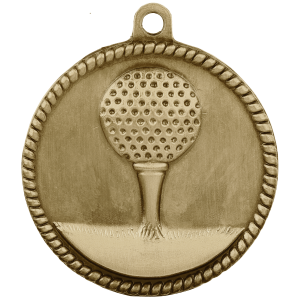 import placeholder for 2 antique gold golf high relief medal