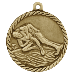 import placeholder for 2 antique gold wrestling high relief medal