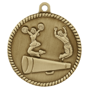 import placeholder for 2 antique gold cheer high relief medal