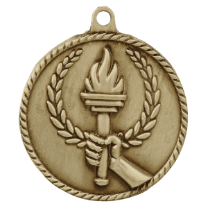 import placeholder for 2 antique gold torch high relief medal