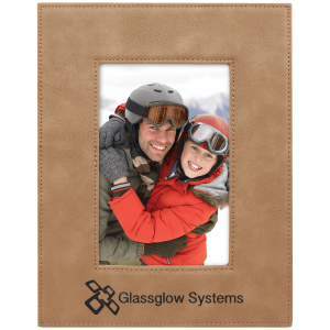import placeholder for 4 x 6 light brown laserable leatherette photo frame