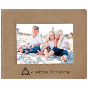 import placeholder for 5 x 7 light brown laserable leatherette photo frame