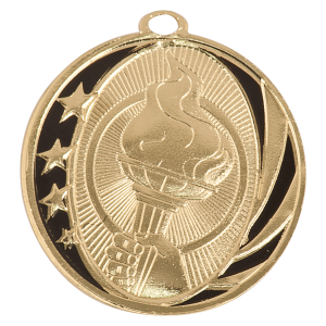 import placeholder for 2 bright gold torch laserable midnite star medal