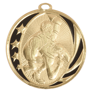 import placeholder for 2 bright gold wrestling laserable midnite star medal