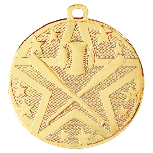 import placeholder for 2 gold superstar baseball softball medal