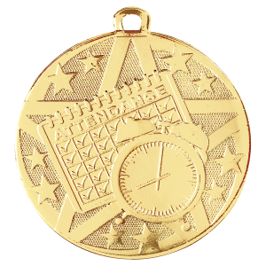 import placeholder for 2 gold superstar perfect attendance medal