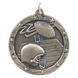 import placeholder for 1 3 4 antique gold football shooting star medal