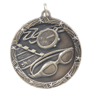 import placeholder for 1 3 4 antique gold swimming shooting star medal