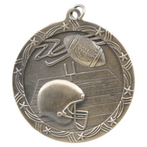 import placeholder for 2 1 2 antique gold football shooting star medal