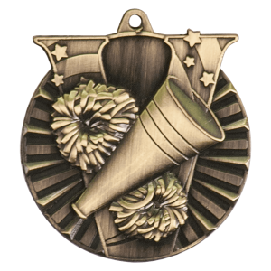 import placeholder for 2 antique gold cheer victory medal