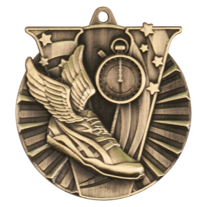 import placeholder for 2 antique gold track victory medal